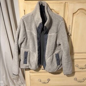 L.L. Bean Gray and Cream Sherpa Jacket